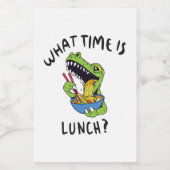 Hoe laat is de lunch? voedselcontainer etiket (Enkel label)