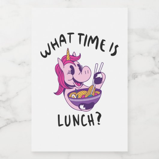 Hoe laat is de lunch? voedselcontainer etiket (Enkel label)