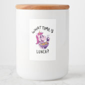 Hoe laat is de lunch? voedselcontainer etiket (Voorkant)