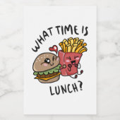 Hoe laat is de lunch? voedselcontainer etiket (Enkel label)