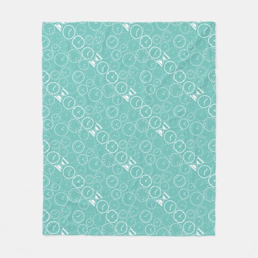 Hoe laat is het.b L Green BG Fleece Deken (Voorkant)