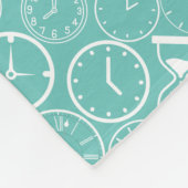 Hoe laat is het.b L Green BG Fleece Deken (Hoek)