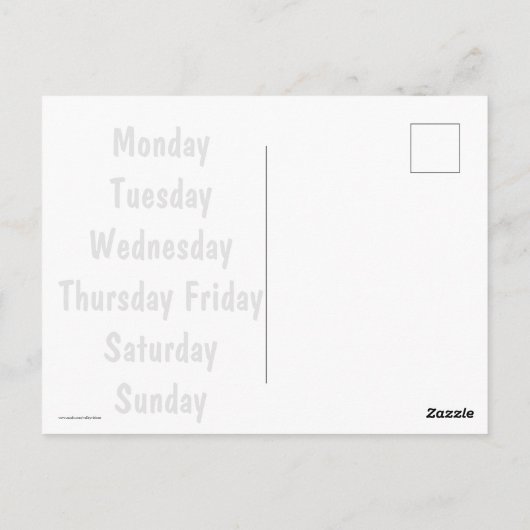 Hoe laat is het? briefkaart (Achterkant)