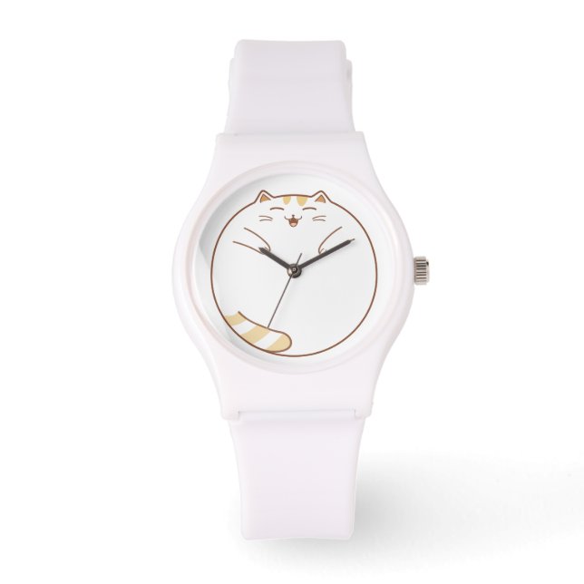 Hoe laat is het nu? (Hangende kat) Horloge (Voorkant)