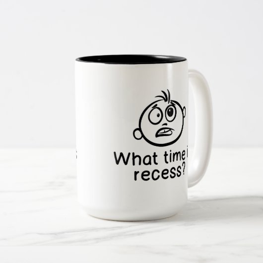 Hoe laat is het reces - Mok (Voorkant rechts)