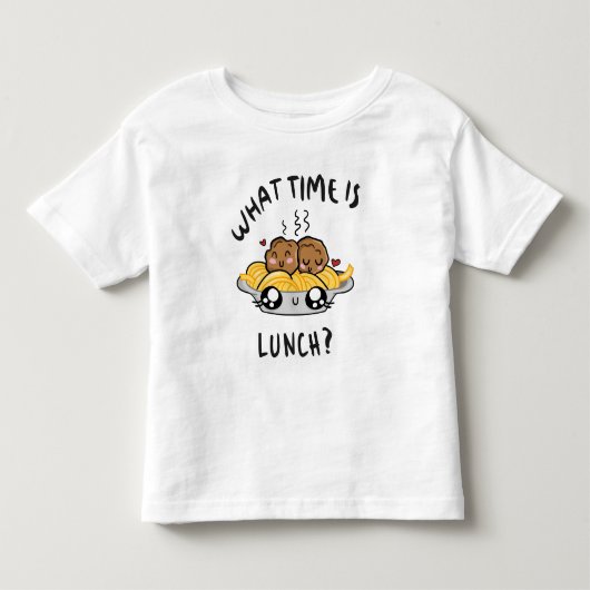 Hoe Laat Is Lunch Kinder Shirts (Voorkant)