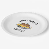 Hoe laat is Lunch? Papieren Bordje (Gekanteld)