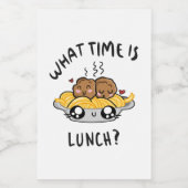 Hoe laat is Lunch? Voedselcontainer Etiket (Enkel label)