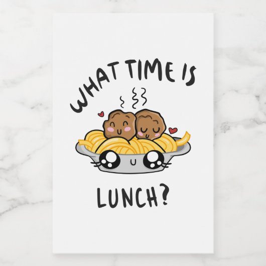 Hoe laat is Lunch? Voedselcontainer Etiket (Enkel label)