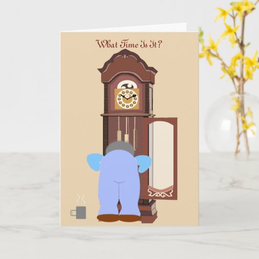 Hoe laat? pensionering kaart (Gele Bloem)