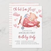 Hoe laat vliegt roze teddybeer kleine piloot? kaart (Voorkant / Achterkant)