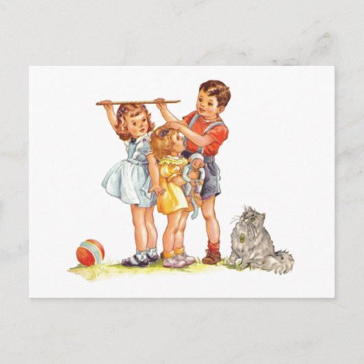 "Hoe lang ben je?" Briefkaart (Voorkant)