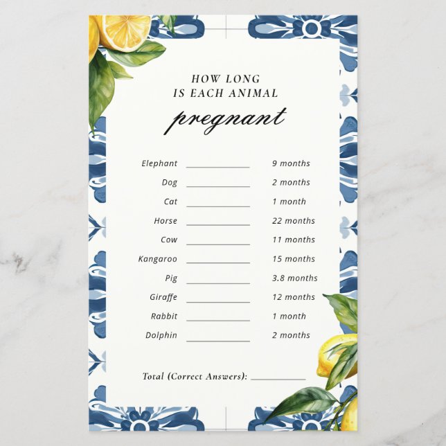 Hoe Lang Elk Dier Zwanger Positano Baby Game (Voorkant)