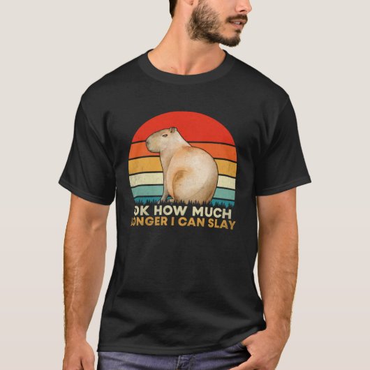 Hoe lang kan ik Capybara sarcastisch meme T-shirt (Voorkant)