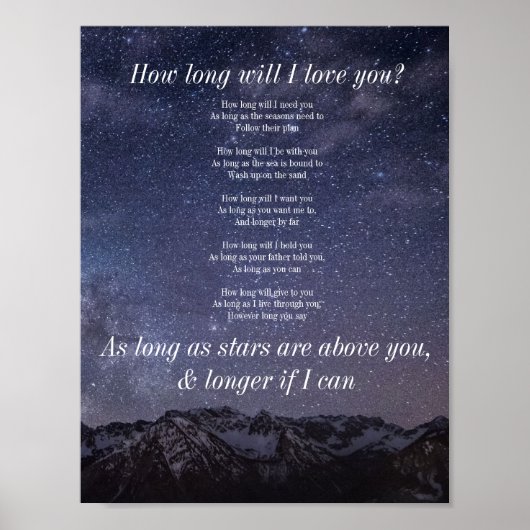 Hoe lang zal ik van je houden? poster (Voorkant)