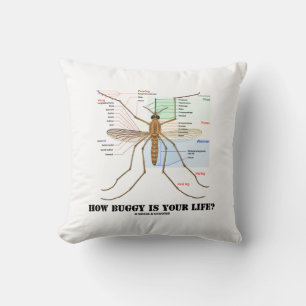 Hoe lelijk is je leven? Mosquito Anatomy Humor Kussen