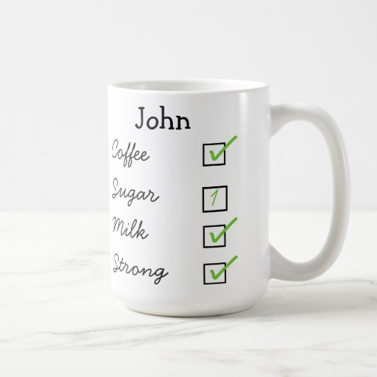 Hoe leuk ik mijn koffiegepersonaliseerde moug vind koffiemok (Rechts)