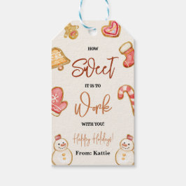 Hoe leuk om met je te werken Kerstcadeautag Cadeaulabel