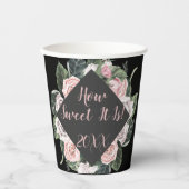Hoe lief het is Pink Roses Afstuderen Papieren Bekers (Voorkant)