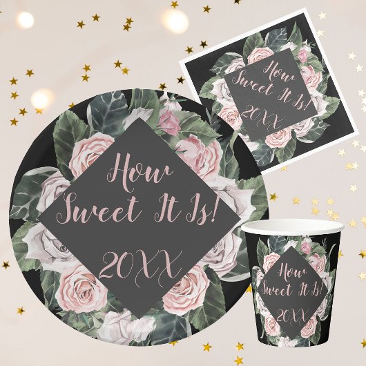 Hoe lief het is Pink Roses Afstuderen Papieren Bekers