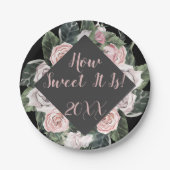 Hoe lief het is Pink Roses Afstuderen Papieren Bordje (Voorkant)