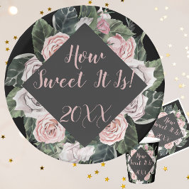 Hoe lief het is Pink Roses Afstuderen Papieren Bordje