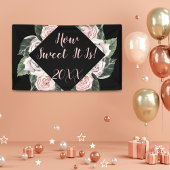 Hoe lief het is Pink Roses Afstuderen Spandoek