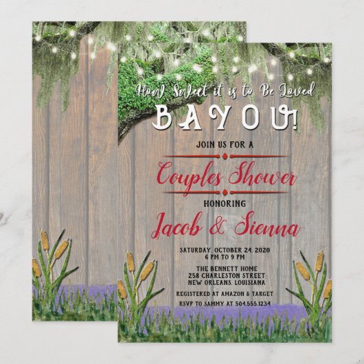 Hoe lief is het om geliefd te zijn bij Bayou Invit Kaart (Voorkant / Achterkant)