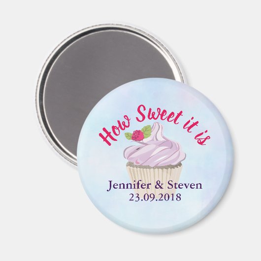 Hoe lief is het roze cupcake Weddenschap? Magneet (Voorkant / Achterkant)