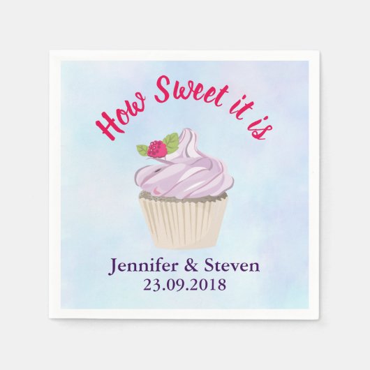 Hoe lief is het roze cupcake Weddenschap? Servet (Voorkant)