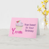 Hoe lief verjaardag cupcake kaart (Gele Bloem)