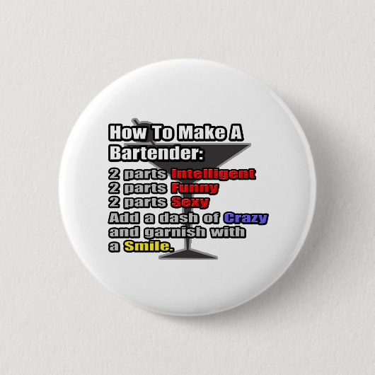 Hoe maak je een Bartender? Ronde Button 5,7 Cm (Voorkant)