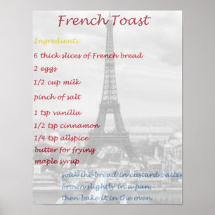Hoe maak je Franse toast Copycat Recipe Poster