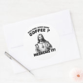 Hoe maakt Jezus koffie? Hebreeën het Ronde Sticker (Envelop)
