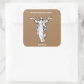 Hoe maakt Jezus koffie Hebreeën het Vierkante Sticker (Tas)