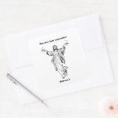 Hoe maakt Jezus koffie Hebreeën het Vierkante Sticker (Envelop)