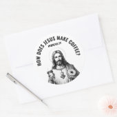 Hoe maakt Jezus koffie? Hij hebroneert het Ronde Sticker (Envelop)