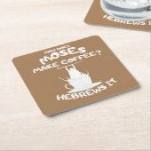 Hoe maakt Mozes koffie? Hebreeën is Mok Kartonnen Onderzetters (Schuin)