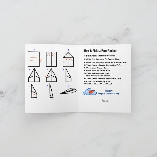 Hoe maakt u een papieren Wenskaart van het vliegtu Kaart (Binnen)