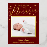 Hoe meer de aankondiging van de feestelijke feestd<br><div class="desc">Cute calligrafie,  baby geboorte aankondiging kerstbriefkaart. Eenvoudig aan te passen met uw details. OPMERKING: voor hulp bij bestellingen,  verzendgegevens,  productgegevens,  enz.,  neemt u rechtstreeks contact op met Zazle Customer Care.</div>