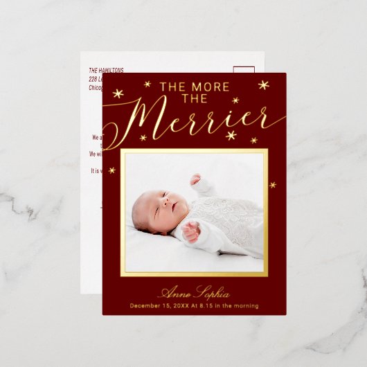 Hoe meer de aankondiging van de feestelijke feestd (Voorkant / Achterkant)