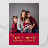 Hoe meer de foto van Merrier 2 "Birth Gold" Folie Feestdagenkaart (Voorkant)