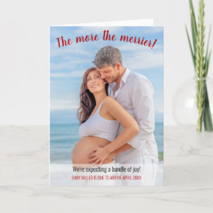 Hoe meer de foto van Merrier Full Bleed Zwangersch Feestdagen Kaart