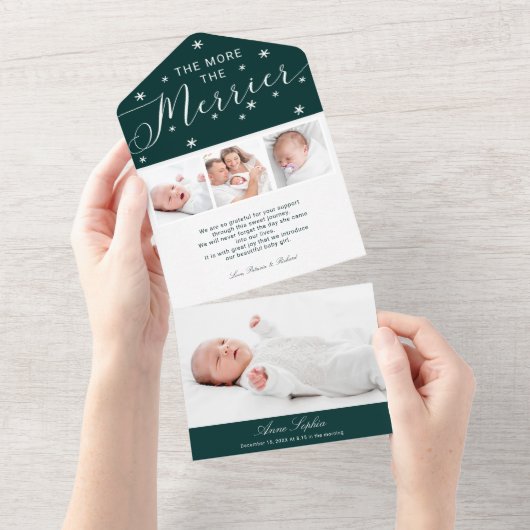 Hoe meer de foto's van Merrier 4 worden aangekondi All In One Uitnodiging (Afscheurbaar)