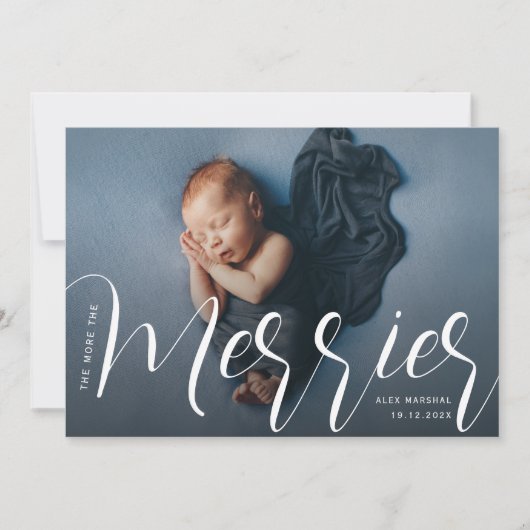 Hoe meer de geboorte van Merrier Feestdagenkaart (Voorkant)