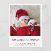 Hoe meer de kerstfoto's van Merrier Aankondigingskaart (Voorkant)