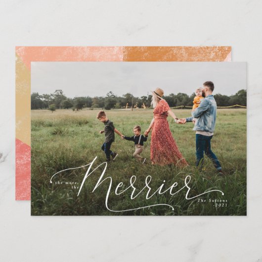 Hoe meer de kerstkaart van Merrier Aankondiging (Voorkant / Achterkant)