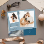 Hoe meer de Merrier Blue Birth koninklijke foto Feestdagenkaart<br><div class="desc">Een moderne vakantiekaart als geboorteaankondiging voor een jongen in blauw met een eenvoudig minimaal bericht "Hoe meer de merrier" bevat sjablonen voor 2 foto's aan de voorkant en 1 op de achterkant Personaliseer je met je namen, kort bericht aan de voorkant en op de achterste baby. * Voorste afbeeldingen van...</div>
