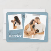 Hoe meer de Merrier Blue Birth koninklijke foto Feestdagenkaart (Voorkant)