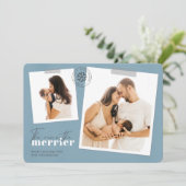 Hoe meer de Merrier Blue Birth koninklijke foto Feestdagenkaart (Staand voorkant)